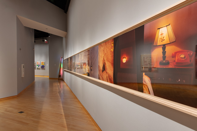 Installation view of OFFSET: Robert Rauschenberg at USF Graphicstudio at USF Contemporary Art Museum. Photo: Andres Ramirez.