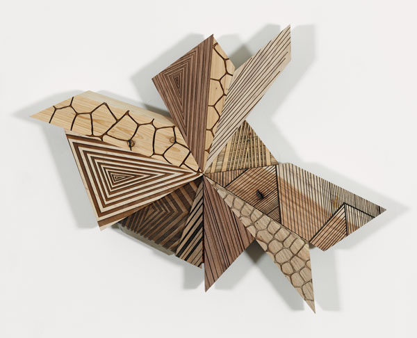 Jason Middlebrook,
Parts To Make Whole #1,
2019, 
Cypress, Oak, Cherry, Maple, Spanish Cedar and Walnut,
23-1/2 x 30 x 2-5/8 inches