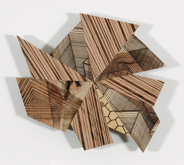 Jason Middlebrook,
Parts To Make Whole #2,
2019, 
Cypress, Oak, Cherry, Maple, Spanish Cedar and Walnut,
20 x 21-1/2 x 2-5/8 inches