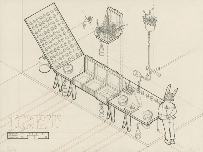 Torolab, Garden Table from One Degree Celsius, 2008. Ink on paper. Image credits: Raúl Cárdenas Osuna