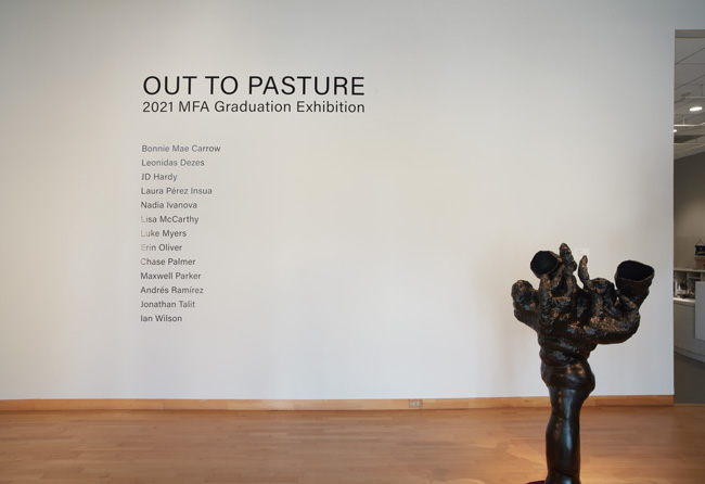 Installation view of Out To Pasture exhibition at USF Contemporary Art Museum. Work by Jonathan Talit. Photo: Will Lytch.