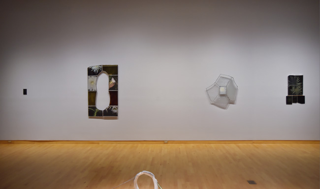 Installation view of I Keep The Ladders Clean: 2024 MFA Thesis exhibition at USF Contemporary Art Museum. Photo: Don Fuller.