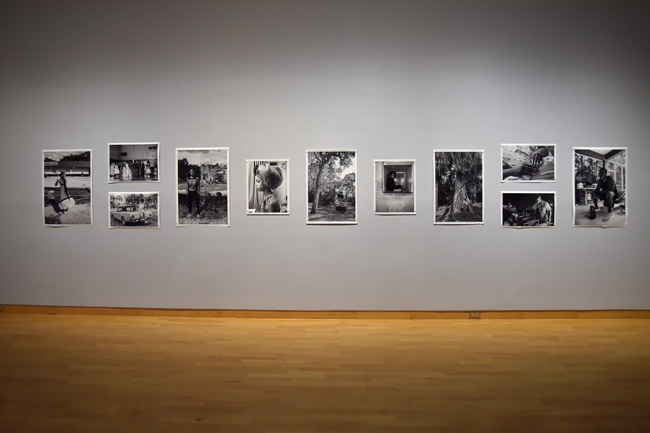 Installation view of I Keep The Ladders Clean: 2024 MFA Thesis exhibition at USF Contemporary Art Museum. Photo: Don Fuller.